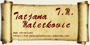 Tatjana Maletković vizit kartica